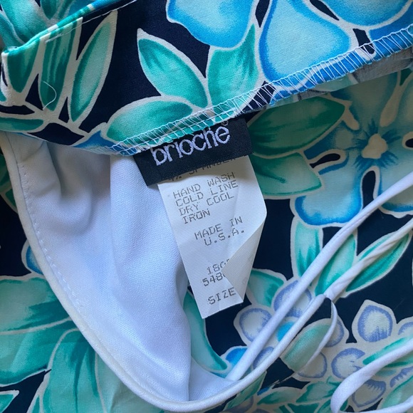 Vintage brioche floral halter dress - Picture 3 of 5